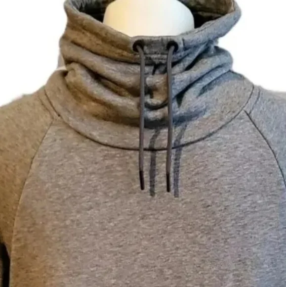 Nike Y2K High Neck Grey Jersey sweater sweatshirt Jumper zip pocket S male 36/38 - Picture 3 of 7